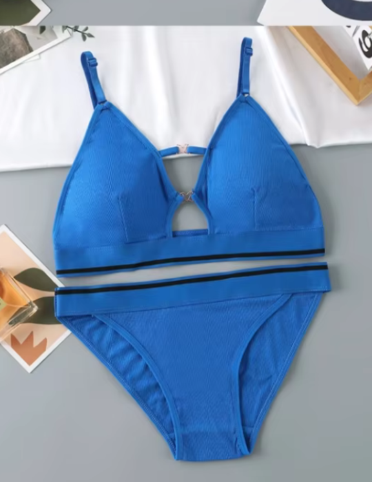 Seamless Cotton Bra & Briefs Set with Removable Pads – Comfortable Two-Piece Lingerie-BN-5821